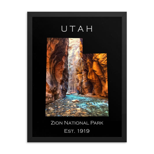 Zion National Park - Black - Color - Framed