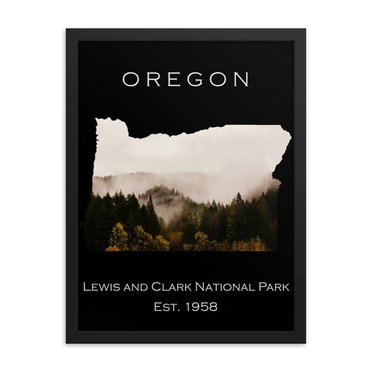 Lewis & Clark National Park - Black - Color - Framed