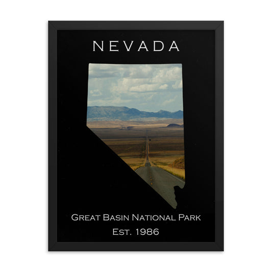 Great Basin National Park - Black - Color - Framed