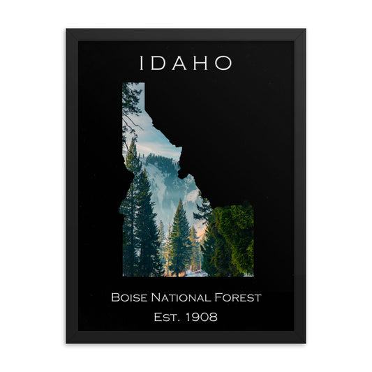 Boise National Forest - Black - Color - Framed