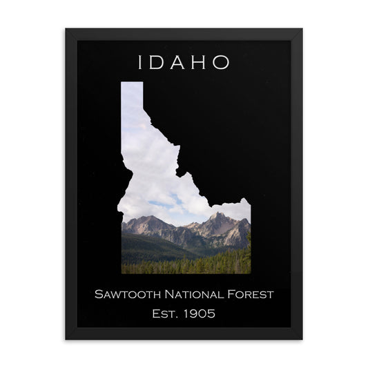 Sawtooth National Forest - Black - Color - Framed