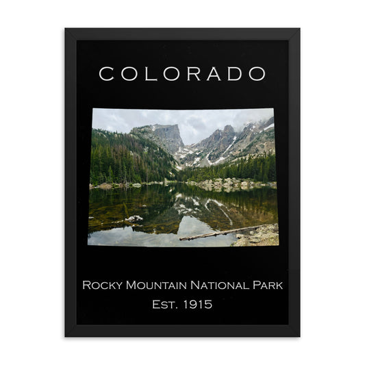 Rocky Mountain National Park - Black - Color - Framed