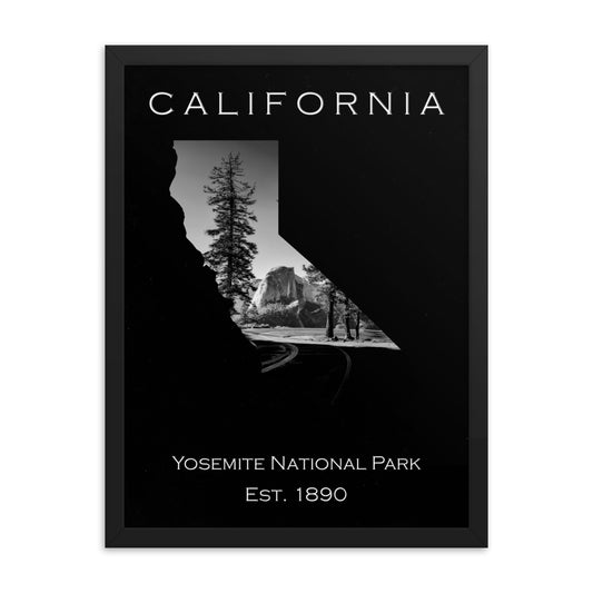 Yosemite National Park - Black - Black and White - Framed