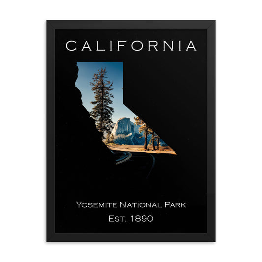 Yosemite National Park - Black - Color - Framed