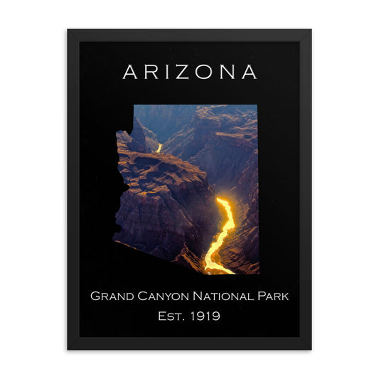 Grand Canyon National Park - Black - Color - Framed