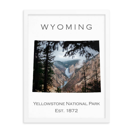 Yellowstone National Park - White - Colored - Framed