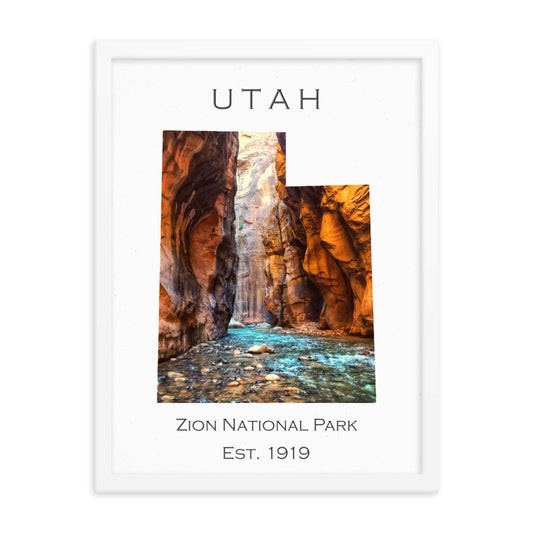 Zion National Park - White - Color - Framed