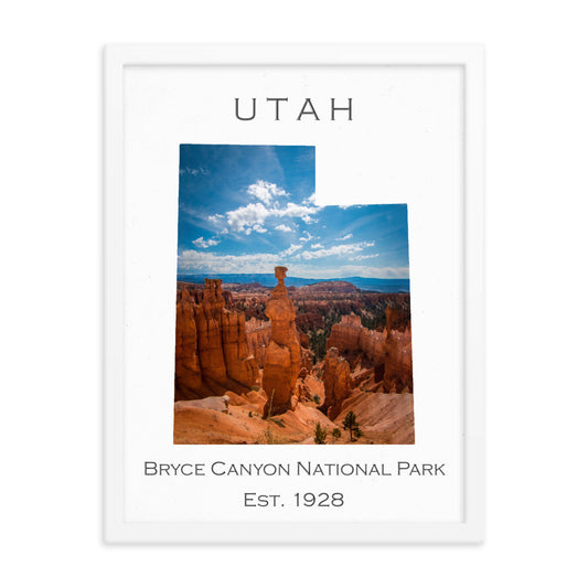 Bryce Canyon National Park - White - Color - Framed