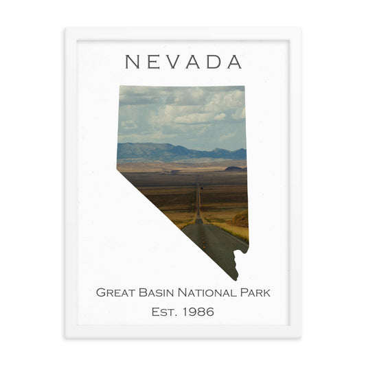 Great Basin National Park - White - Color - Framed