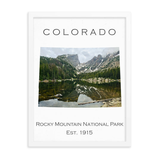 Rocky Mountain National Park - White - Color - Framed