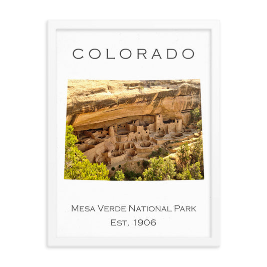 Mesa Verde National Park - White - Color - Framed