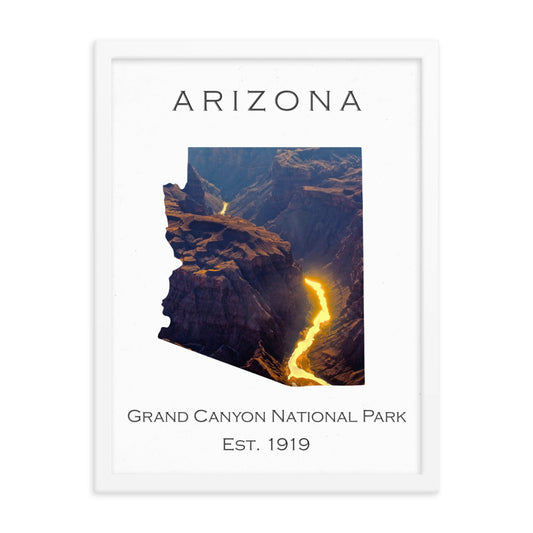 Grand Canyon National Park - White - Color - Framed