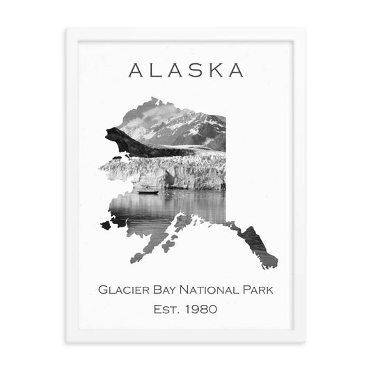 Glacier  Bay National Park - White - Black and White