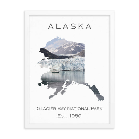 Glacier Bay National Park - White - Color - Framed