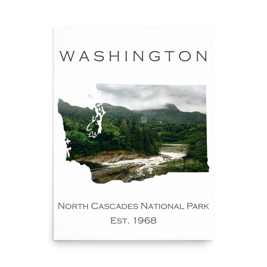 North Cascades National Park - White - Colored