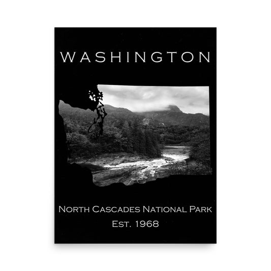 North Cascades National Park - Black - Black and White