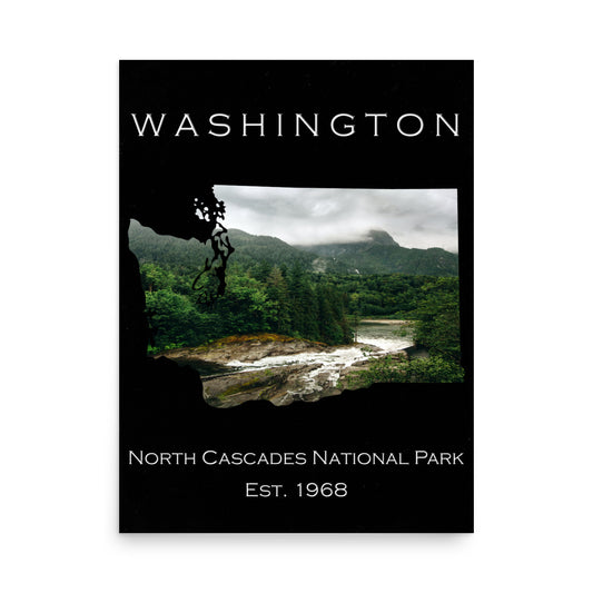 North Cascades National Park - Black - Colored