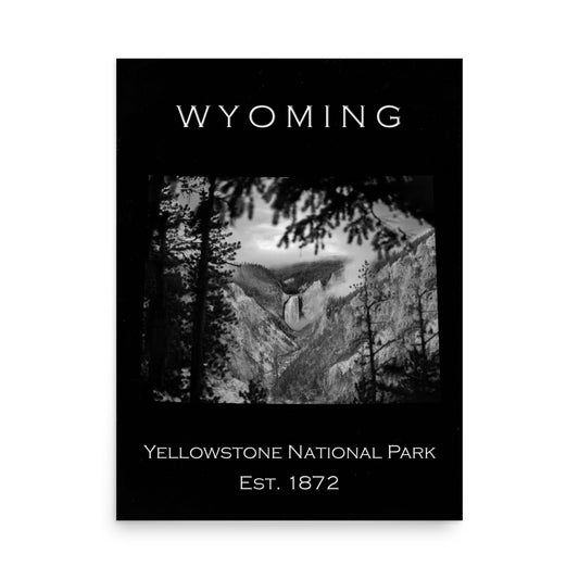 Yellowstone National Park - Black - Black and White