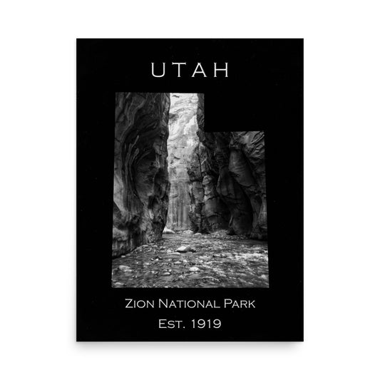 Zion National park - Black - Black and White