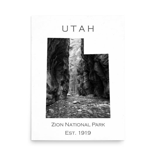 Zion National Park - White - Black and White