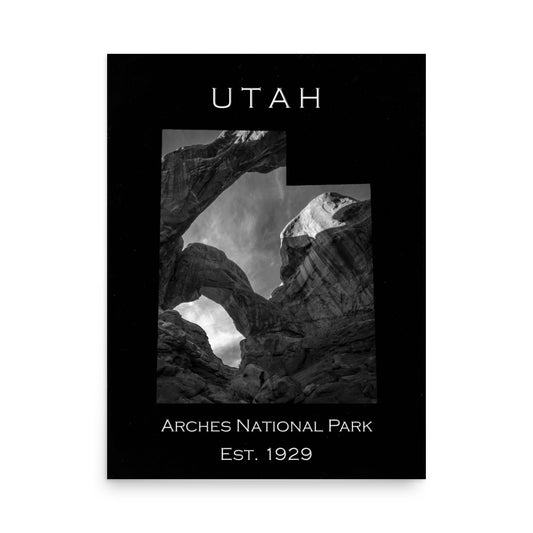 Arches National Park - Black - Black and White