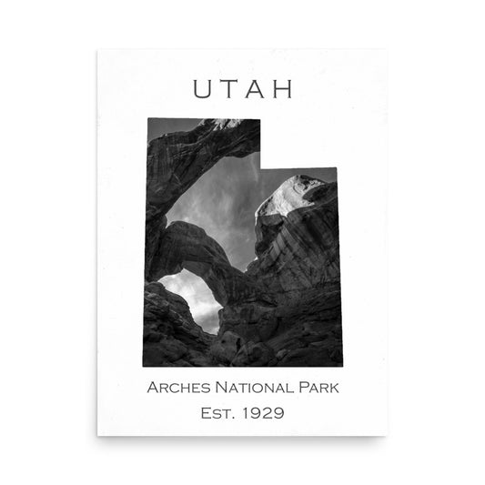 Arches National Park - White - Black and White