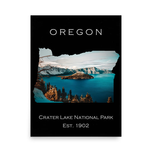 Crater Lake National Park - Black - Color