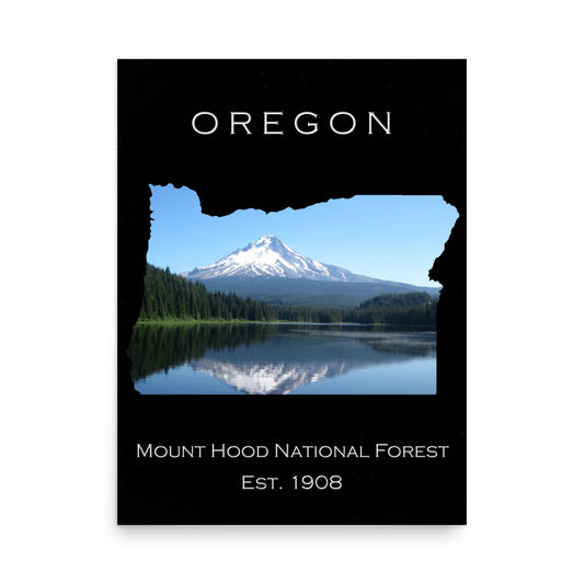 Mount Hood National Forest - Black - Color