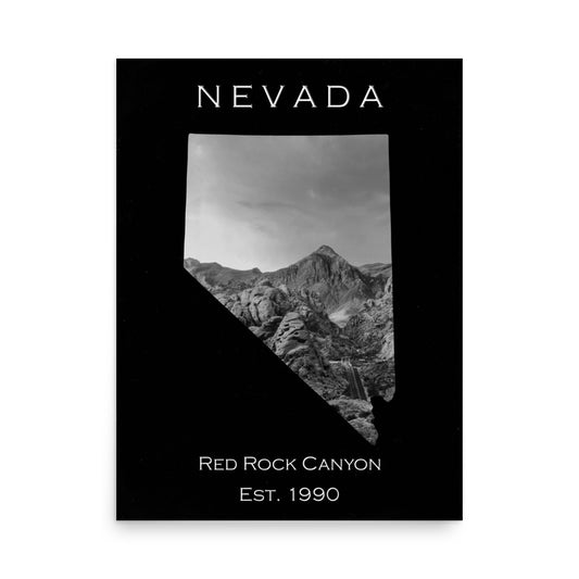 Red Rock Canyon - Black - Black and White