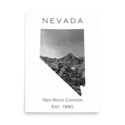 Red Rock Canyon - White - Black and White