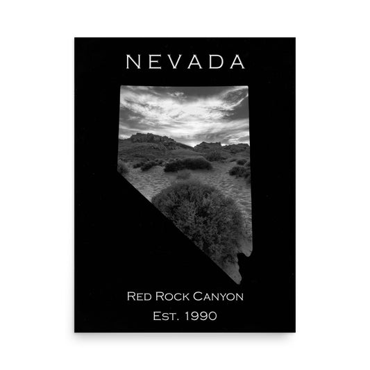 Red Rock Canyon - Black - Black and White