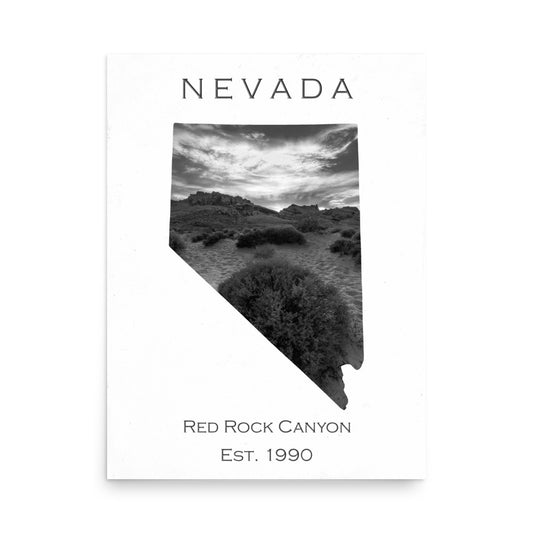 Red Rock Canyon - White - Black and White