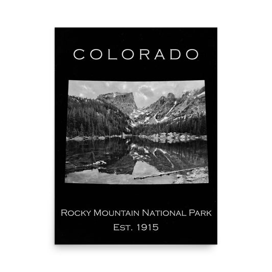 Rocky Mountain National Park - Black - Black and White