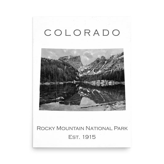 Rocky Mountain National Park - White - Black and White