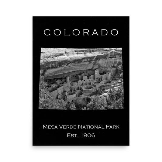 Mesa Verde National Park - Black - Black and White