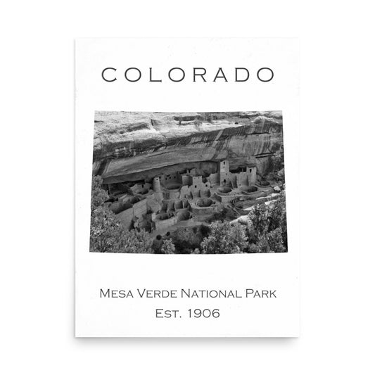 Mesa Verde National Park - White - Black and White