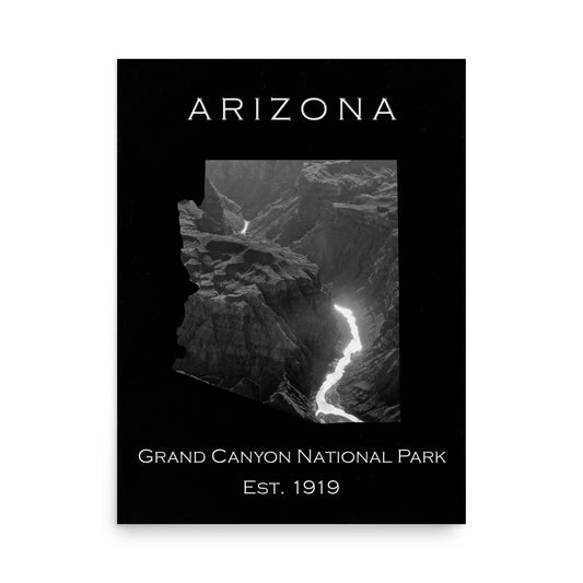 Grand Canyon National Park - Black - Black and White