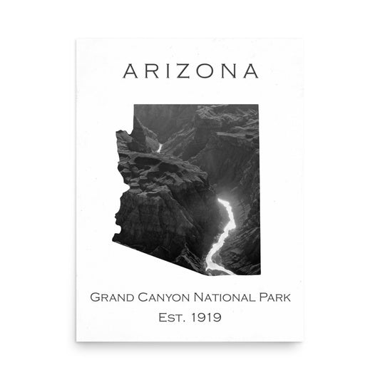 Grand Canyon National Park - White - Black and White