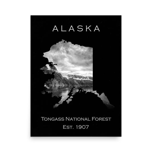 Tongass National Forest - Black - Black and White